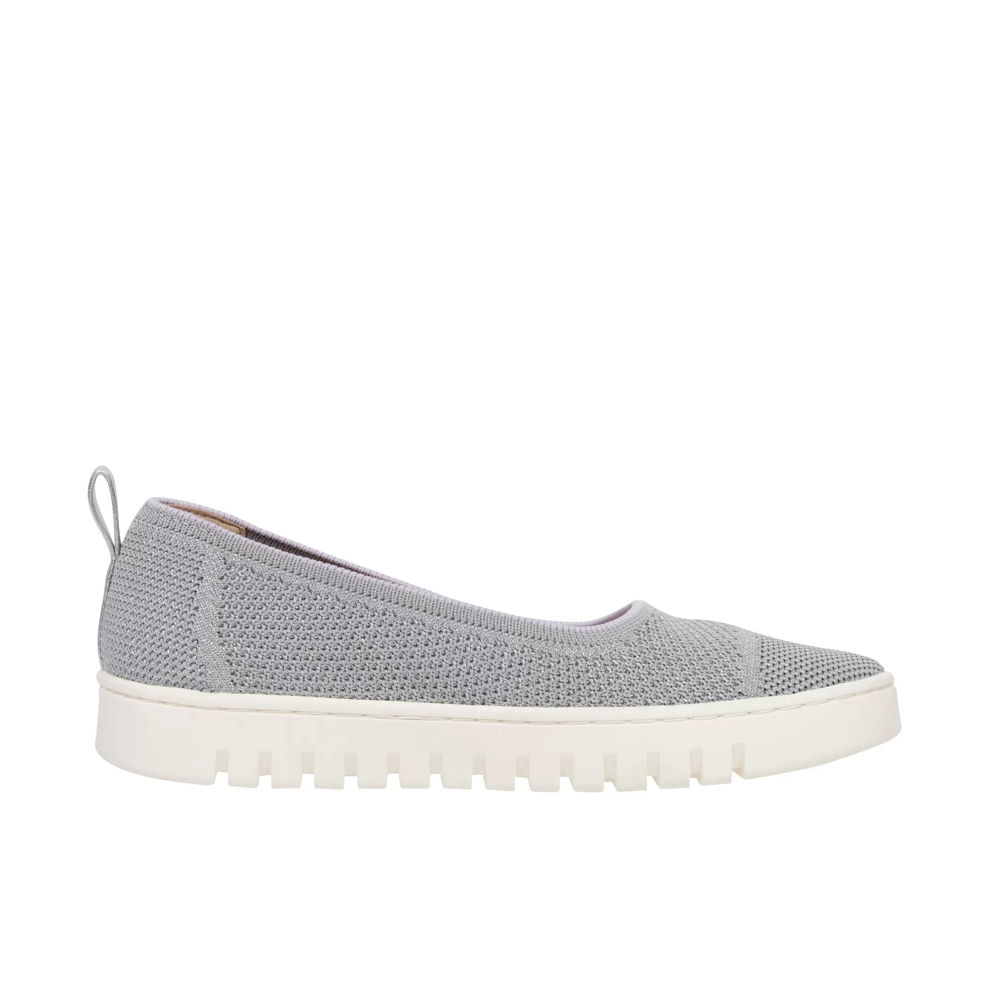 Vionic Womens Uptown Knit Skimmer Flat Light Grey