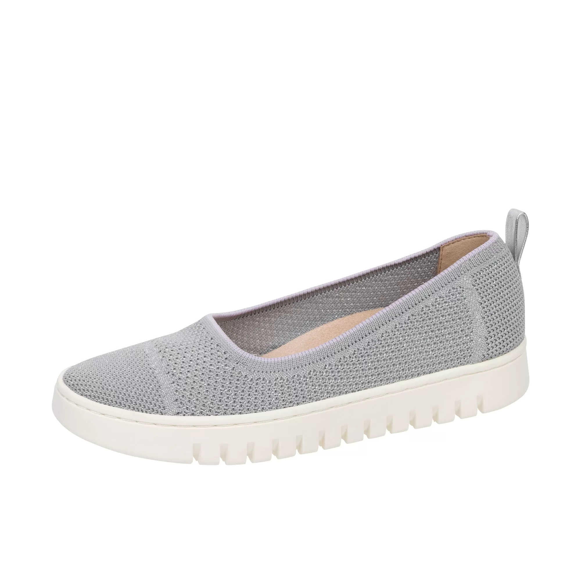 Vionic Womens Uptown Knit Skimmer Flat Light Grey