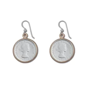 Von Treskow Two Tone Sixpence Coin Earrings