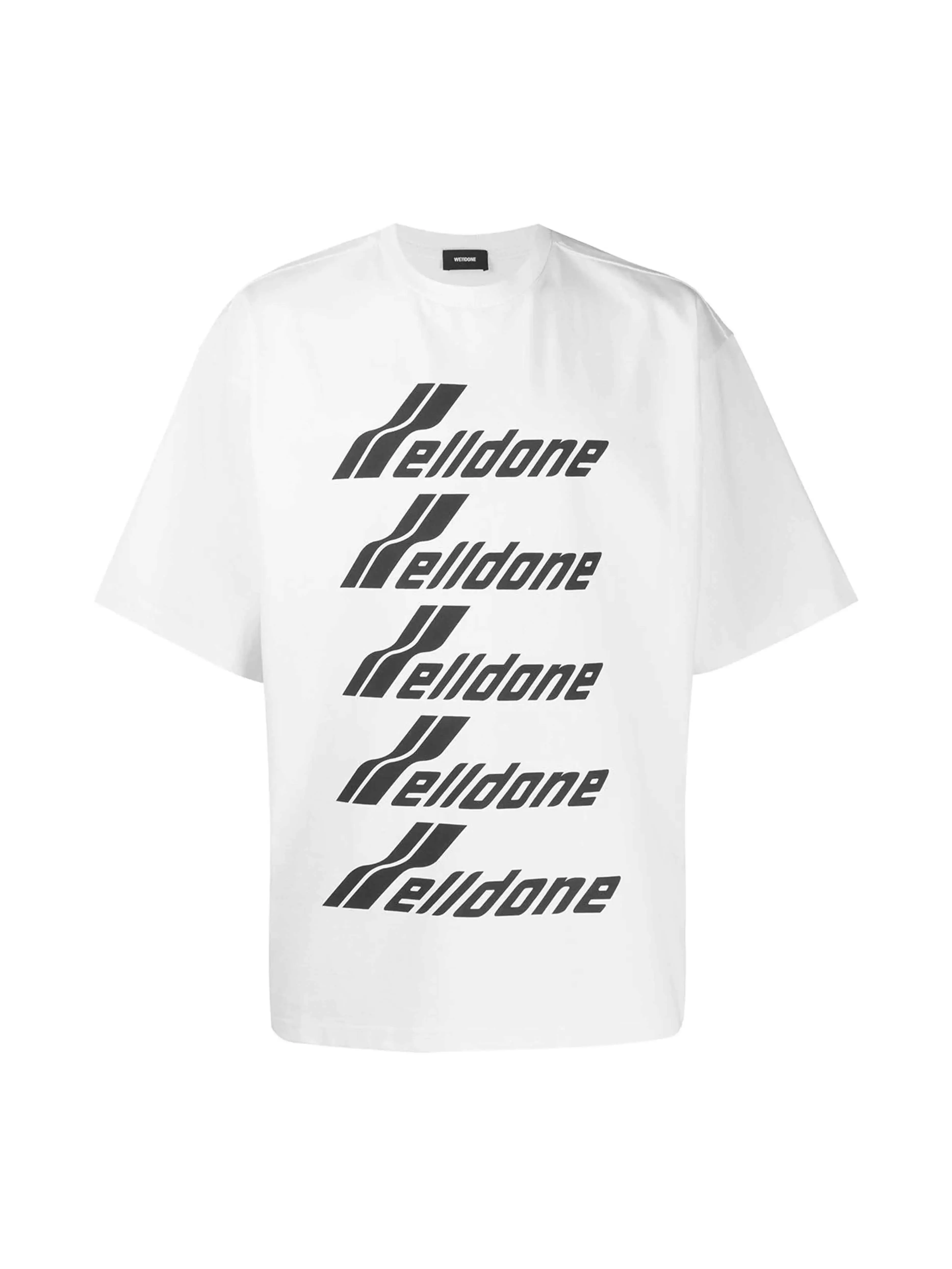 We11done Oversized Front Logo Tee White