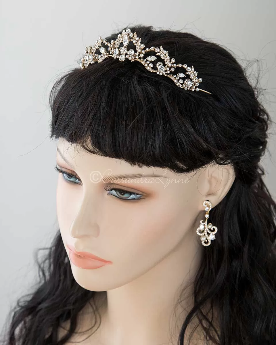 Wedding Tiara with Marquise Vine Design