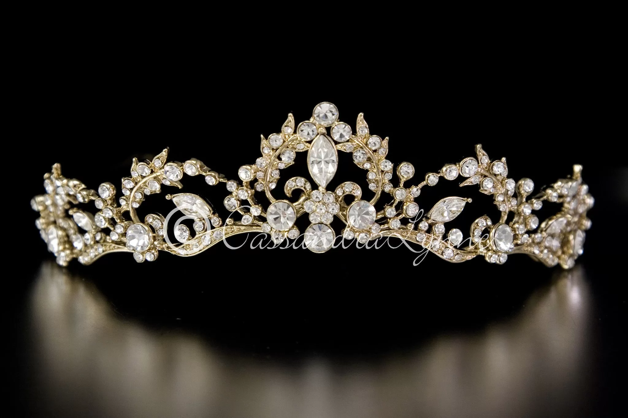 Wedding Tiara with Marquise Vine Design