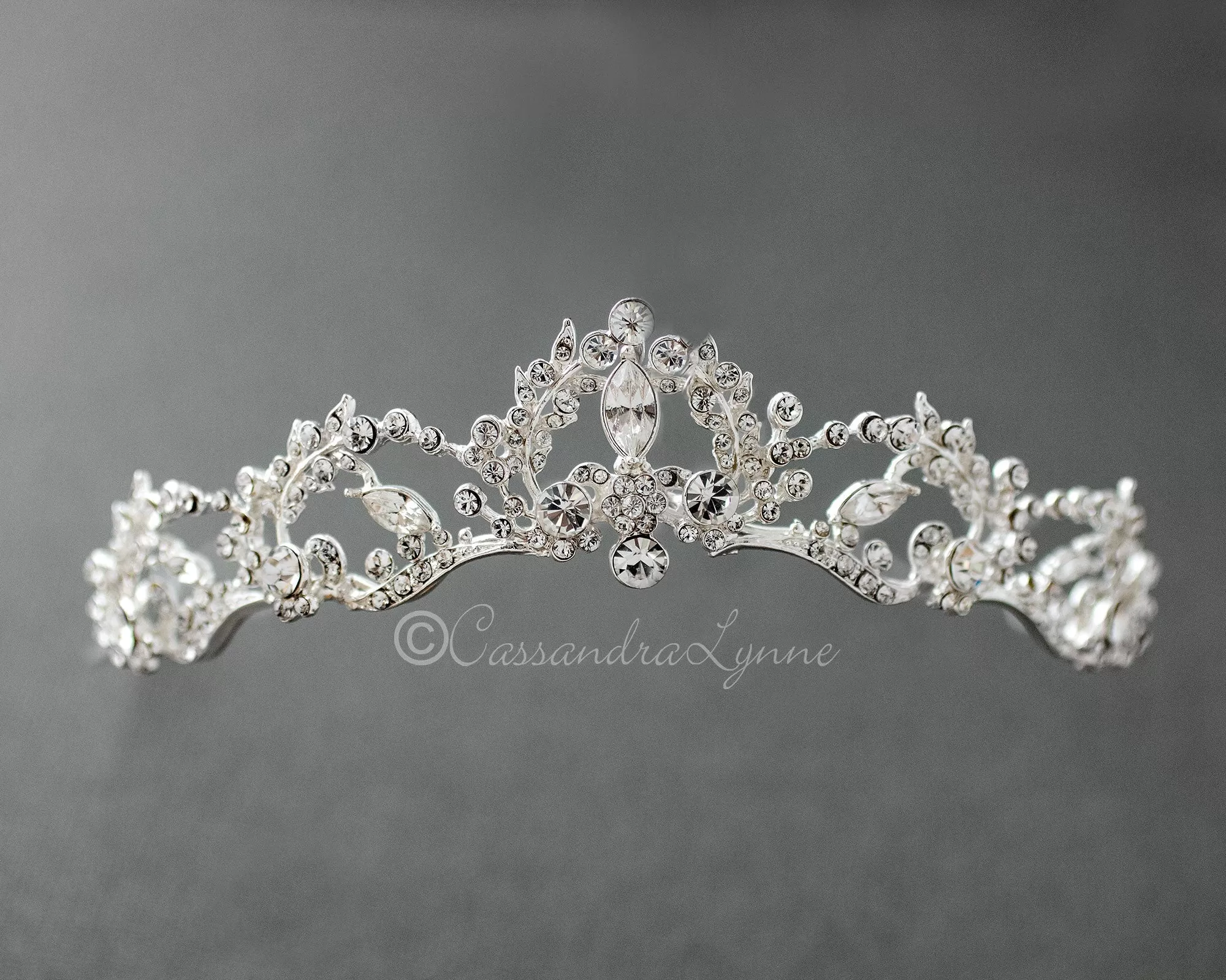 Wedding Tiara with Marquise Vine Design