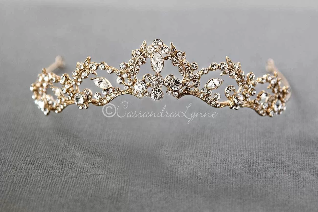 Wedding Tiara with Marquise Vine Design