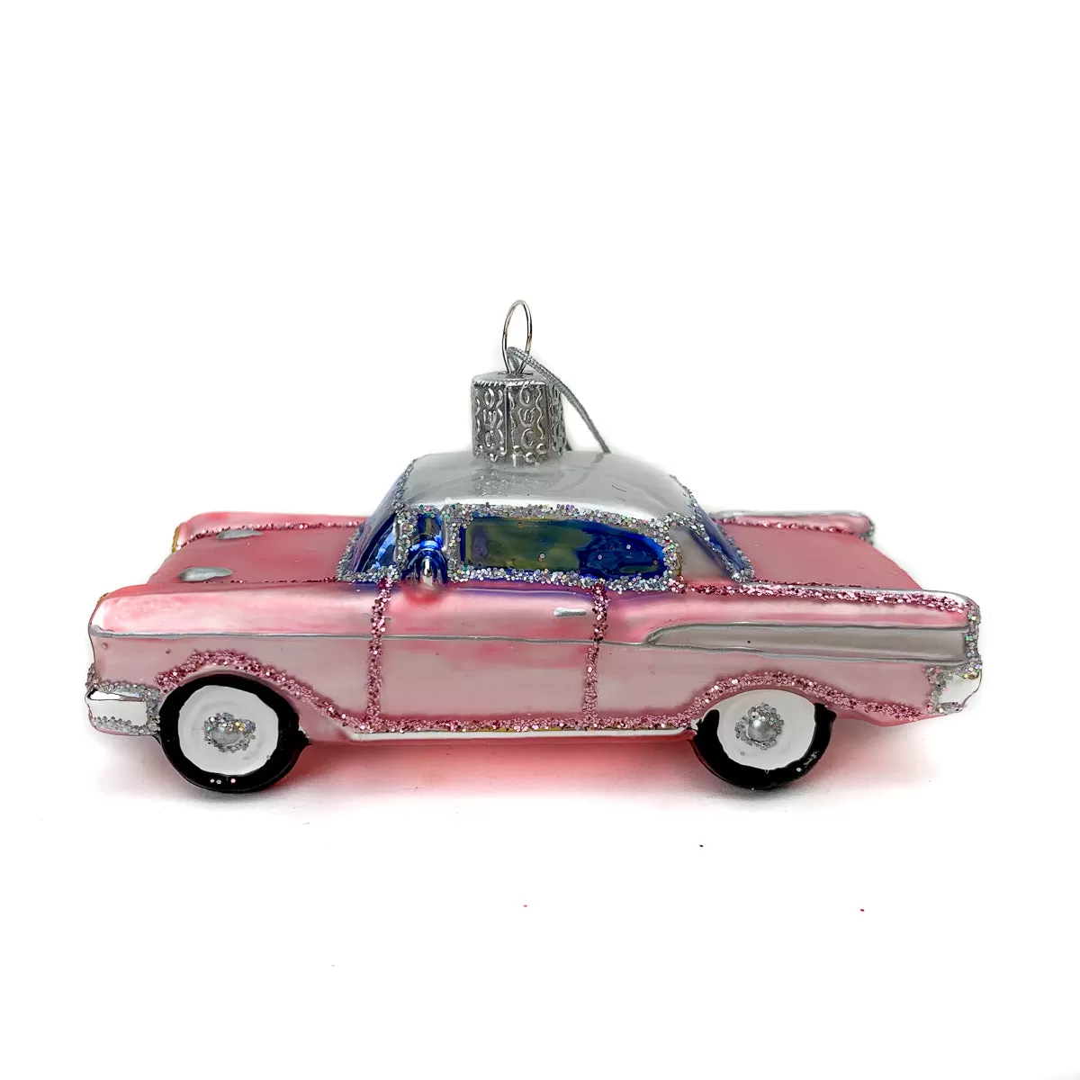 We're Going Ringing on the Freeway of Love in a Pink Cadillac Ornament