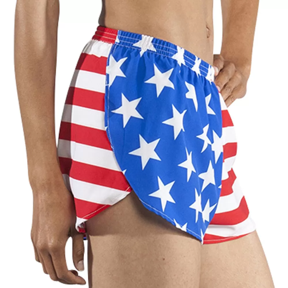 Women's 1" Elite Split Shorts- American Flag