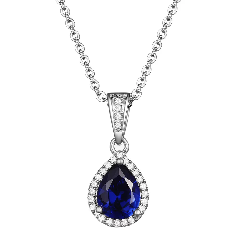 Women's Fashion CZ Drop Pendant Necklace