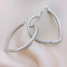 Women's Fashion Heart CZ Hoop Earring