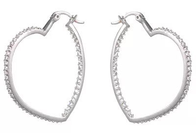 Women's Fashion Heart CZ Hoop Earring