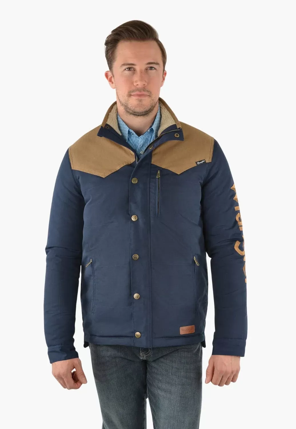 Wrangler Mens Spencer Jacket - Navy/Tan